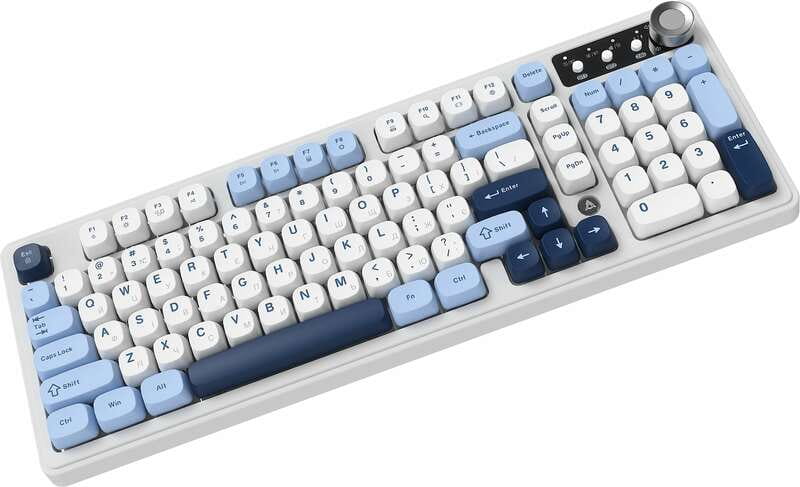 Клавіатура бездротова Ajazz AF98 Plus Glacier Blue (AF98-PLUS-GB)