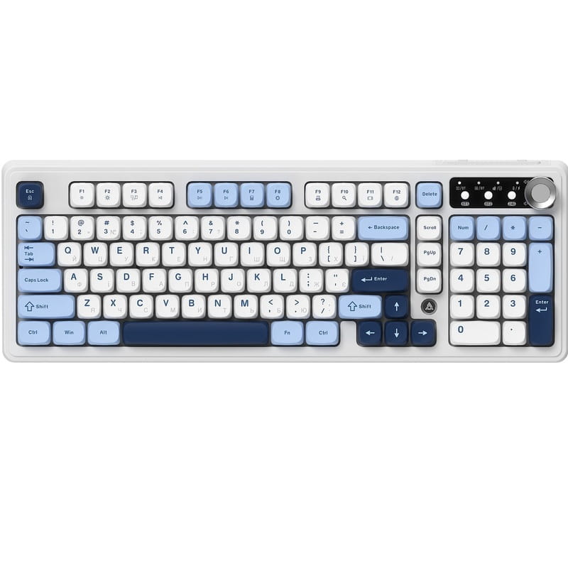 Клавіатура бездротова Ajazz AF98 Plus Glacier Blue (AF98-PLUS-GB)