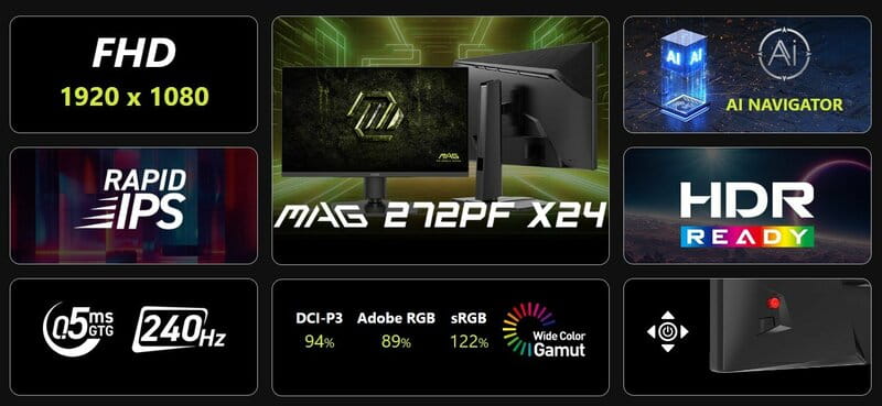 Монітор MSI 27" MAG 272PF X24 IPS Black 240Hz