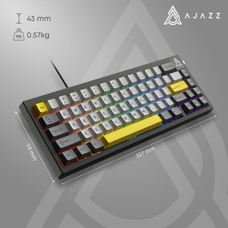 Клавіатура Ajazz AK650 Moon Yellow Switch Black USB-C (AK650-MY-GWY)