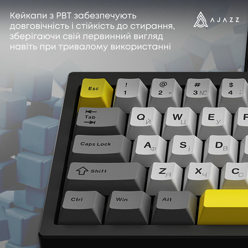 Клавіатура Ajazz AK650 Moon Yellow Switch Black USB-C (AK650-MY-GWY)