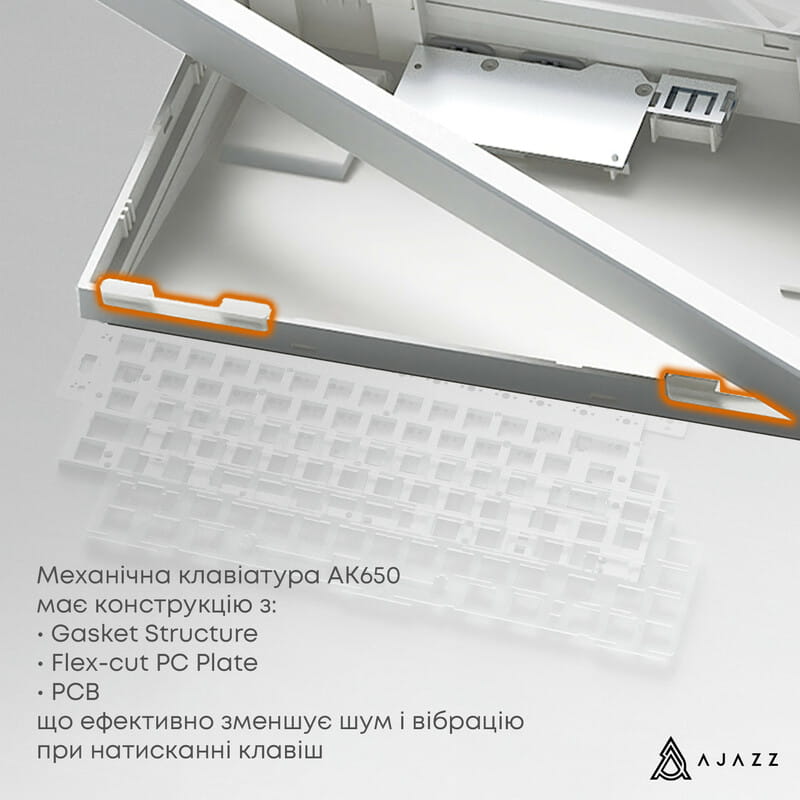 Клавіатура Ajazz AK650 Sea Salt Switch White USB-C (AK650-SS-BWB)