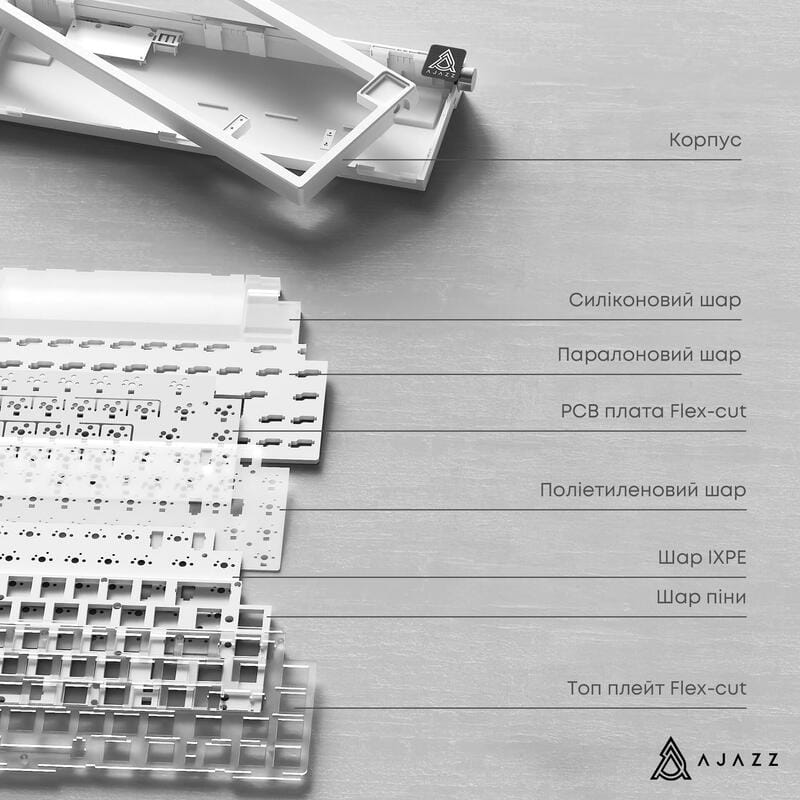 Клавіатура Ajazz AK650 Sea Salt Switch White USB-C (AK650-SS-BWB)