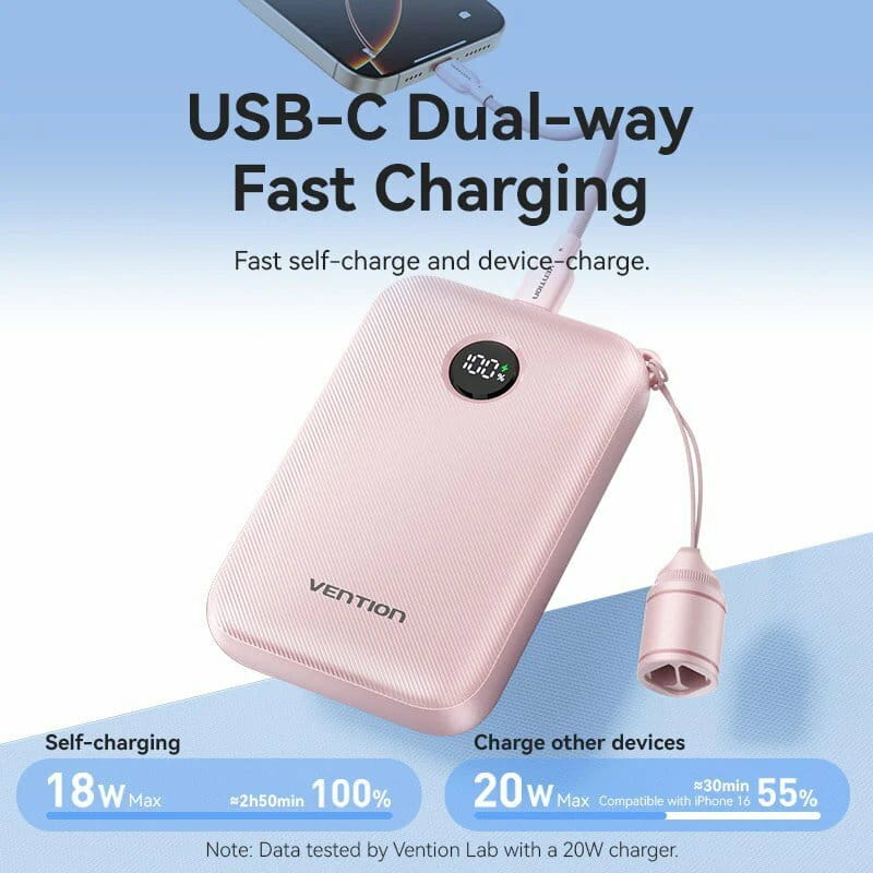Універсальна мобільна батарея Vention 10000mAh 22.5W Beige (FKAN0-C)