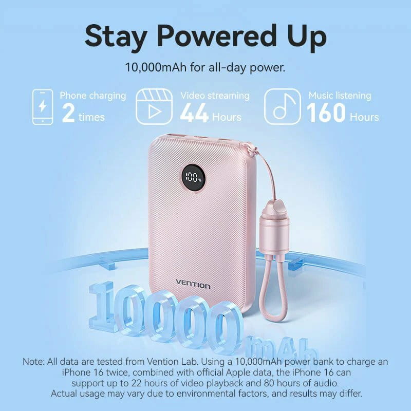 Універсальна мобільна батарея Vention 10000mAh 22.5W Blue (FKAL0-C)
