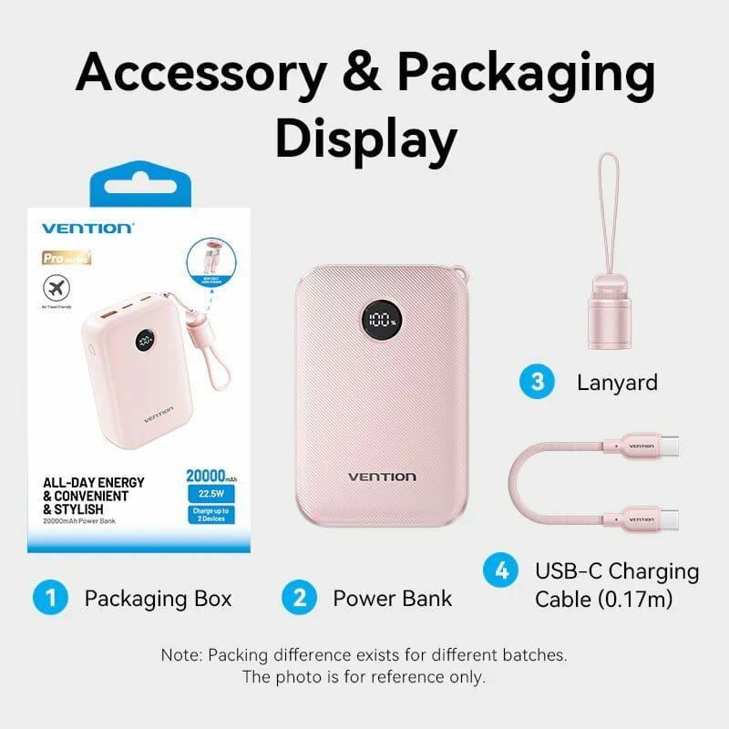 Универсальная мобильная батарея Vention 20000mAh 22.5W Black (FKBB0-C)