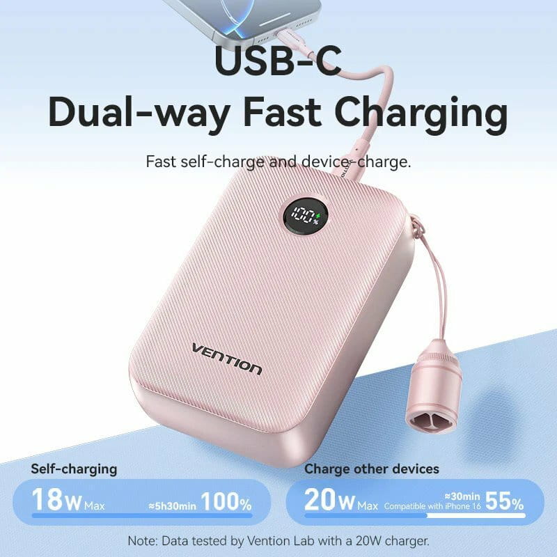 Универсальная мобильная батарея Vention 20000mAh 22.5W Black (FKBB0-C)
