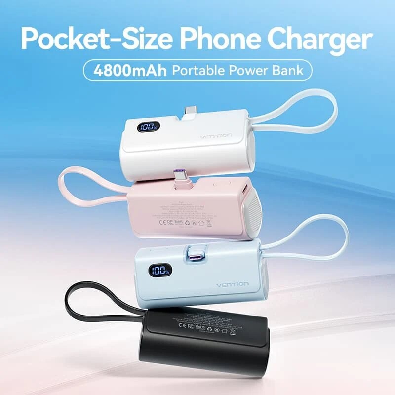 Універсальна мобільна батарея Vention 4800mAh 22.5W Blue (FHQL0)