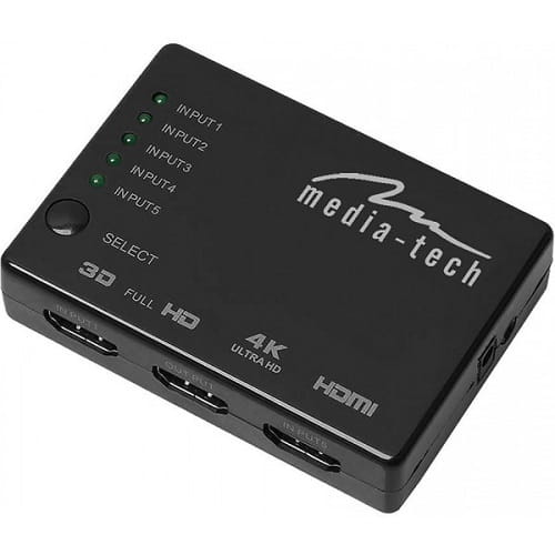 Розгалужувач (спліттер) Media-Tech (MT5207) HDMI 5 портів, підтримка UHD 4K
