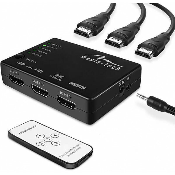 Розгалужувач (спліттер) Media-Tech (MT5207) HDMI 5 портів, підтримка UHD 4K