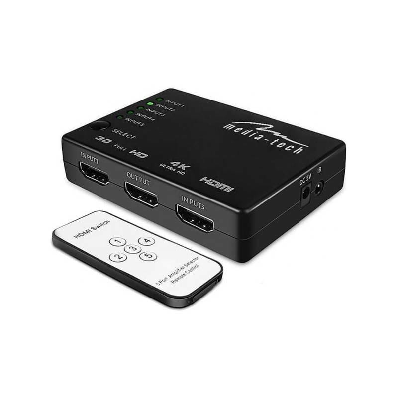 Розгалужувач (спліттер) Media-Tech (MT5207) HDMI 5 портів, підтримка UHD 4K