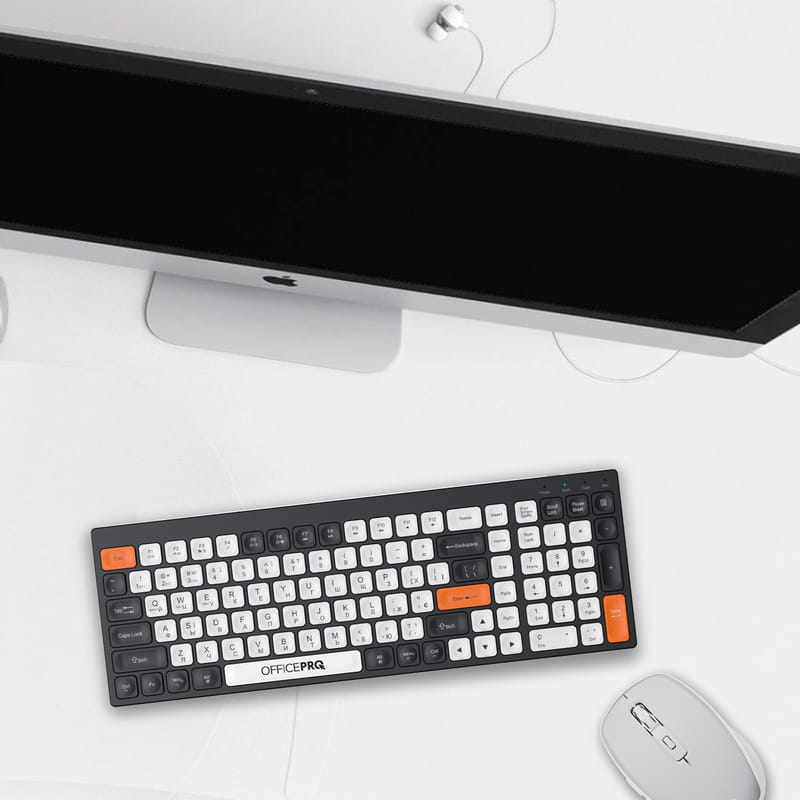 Клавіатура бездротова OfficePro SK985BO Bluetooth Black/White
