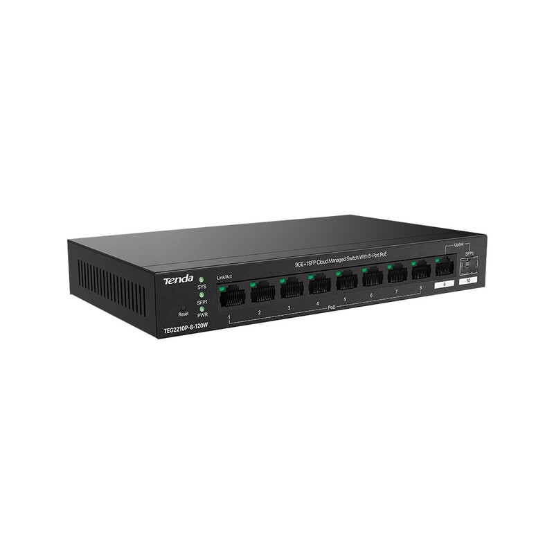 Комутатор Tenda TEG2210P-8-120W