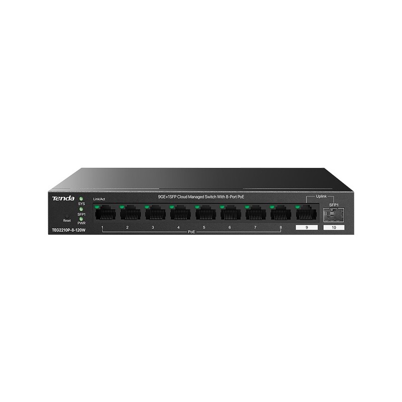 Комутатор Tenda TEG2210P-8-120W