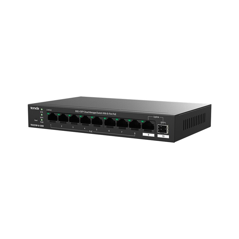 Комутатор Tenda TEG2210P-8-120W