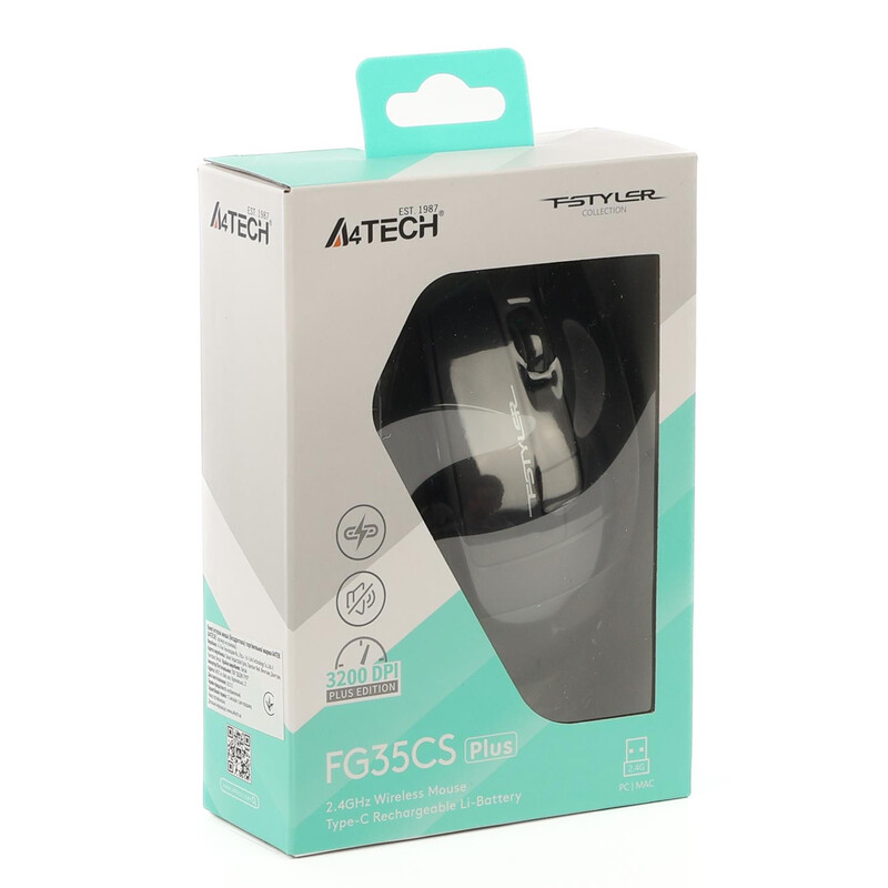 Мышь беспроводная A4Tech Fstyler FG35CS Plus Grey