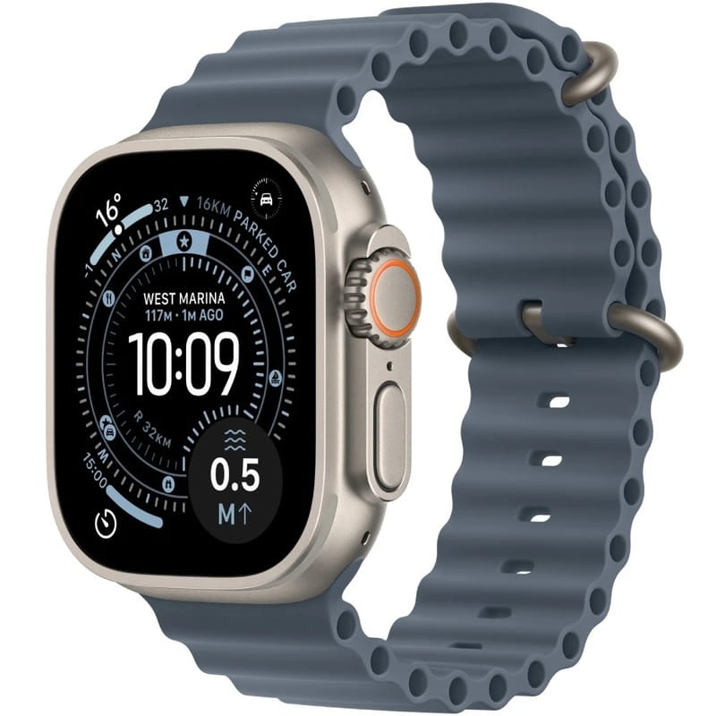 Смарт-годинник Apple Watch Ultra 3 GPS + Cellular 49mm Natural Titanium Case with Anchor Blue Ocean Band (MEWH4QP/A)