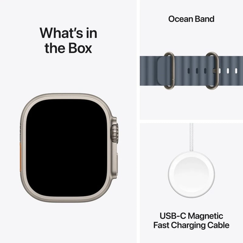 Смарт-годинник Apple Watch Ultra 3 GPS + Cellular 49mm Natural Titanium Case with Anchor Blue Ocean Band (MEWH4QP/A)