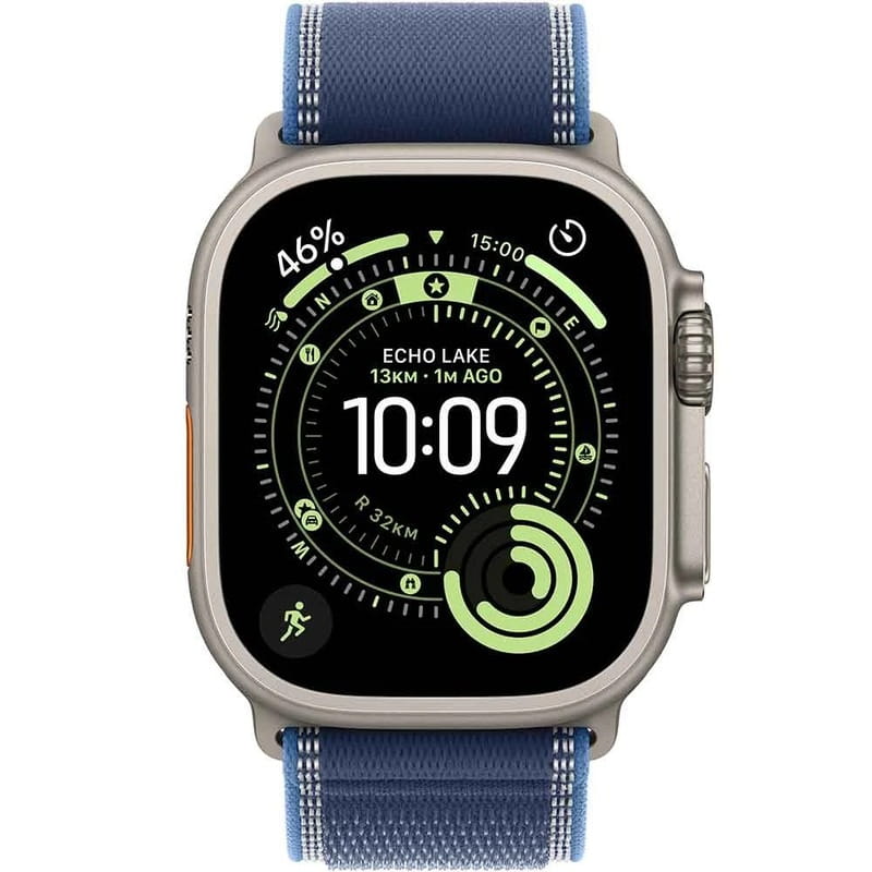 Смарт-часы Apple Watch Ultra 3 GPS + Cellular 49mm Natural Titanium Case with Blue/Bright Blue Trail Loop - M/L (MEWU4QP/A)