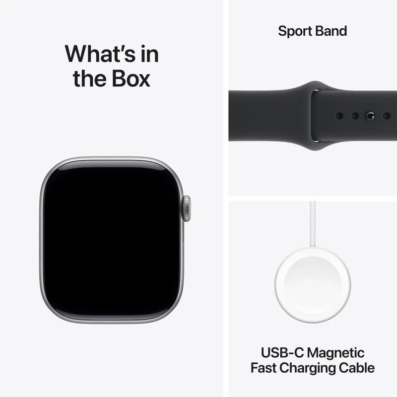 Смарт-часы Apple Watch Series 11 GPS 46mm Space Grey Aluminium Case with Black Sport Band - M/L (MEV44RK/A)