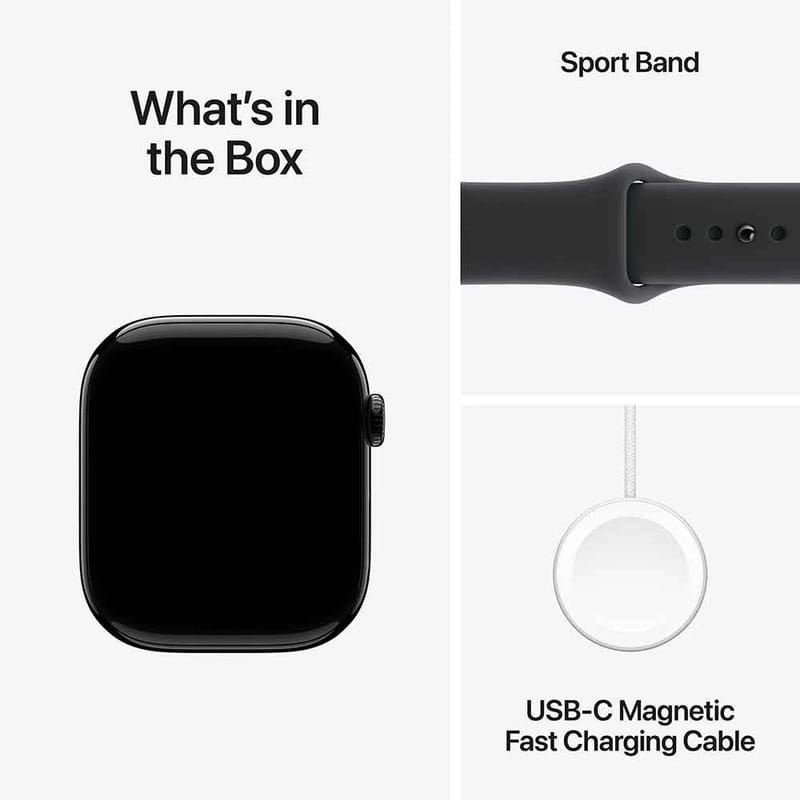 Смарт-годинник Apple Watch Series 11 GPS 46mm Jet Black Aluminium Case with Black Sport Band - M/L (MEUX4RK/A)