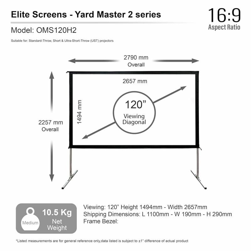 Проекционный экран Elite Screens 120" (266х149, 16:9) (OMS120H2)