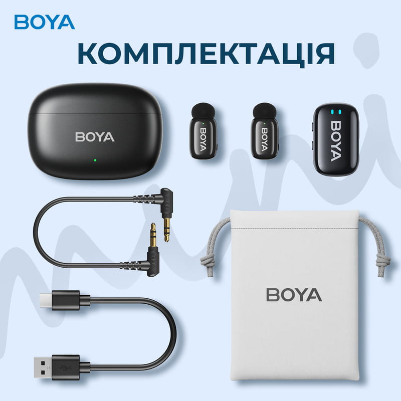Микрофон BOYA mini-18 TRS for camera Black
