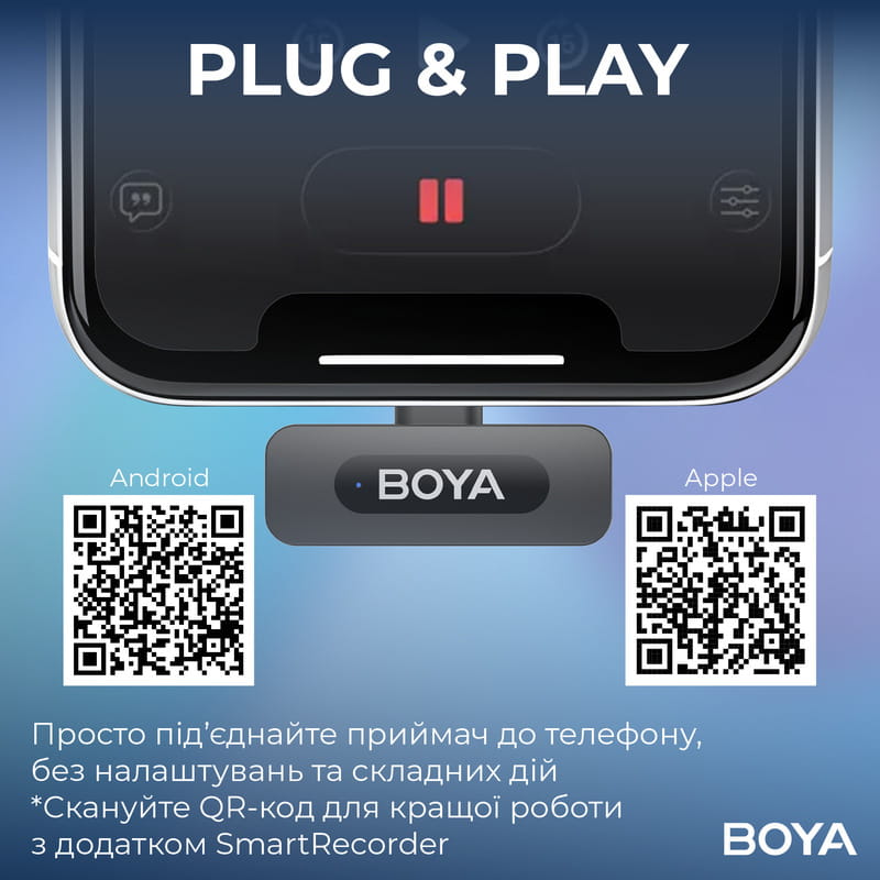 Мікрофон BOYA BY-V1 Lightning Black