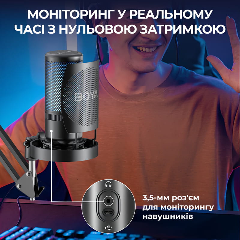 Микрофон BOYA K3-02 RGB Black