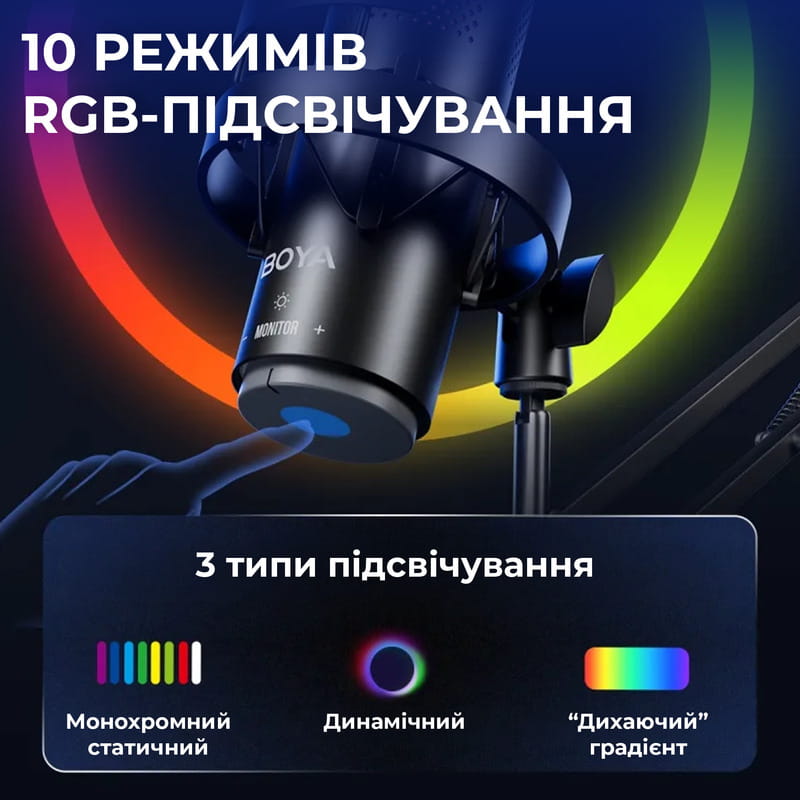 Мікрофон BOYA K9 RGB Black