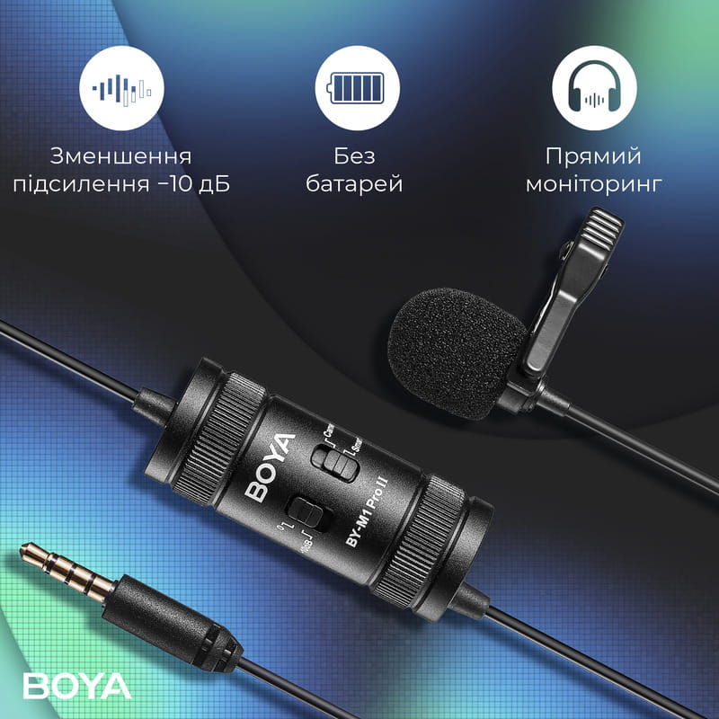 Мікрофон BOYA BY-M1 Pro II Black