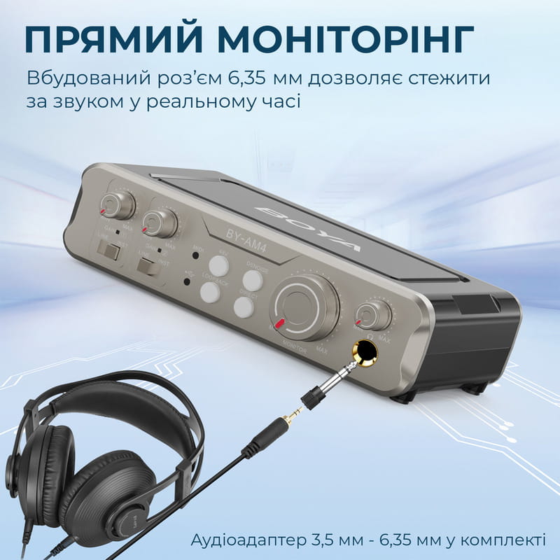 Двухканальный аудиоинтерфейс BOYA BY-AM4