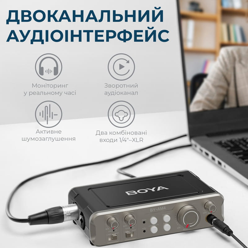 Двухканальный аудиоинтерфейс BOYA BY-AM4