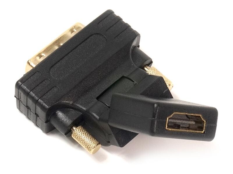 Переходник PowerPlant (KD00AS1301) HDMI(AF)-DVI(AM), 360 градусов, Black