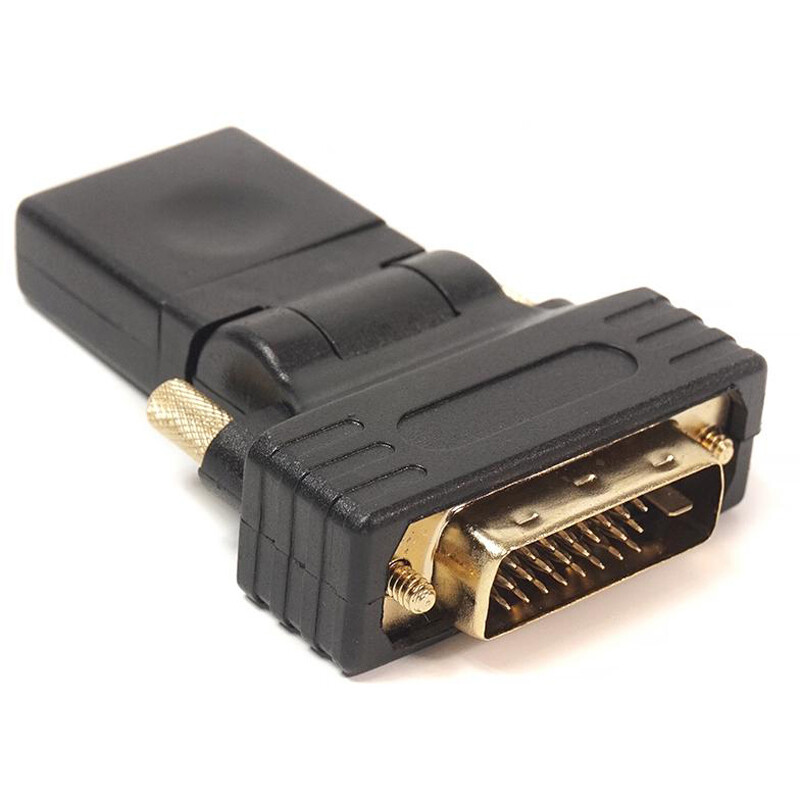 Переходник PowerPlant (KD00AS1301) HDMI(AF)-DVI(AM), 360 градусов, Black