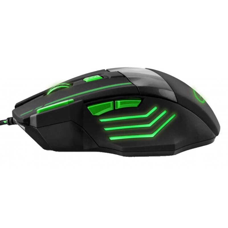 Мишка EsperanzaEGM201G Wolf Black/Green USB