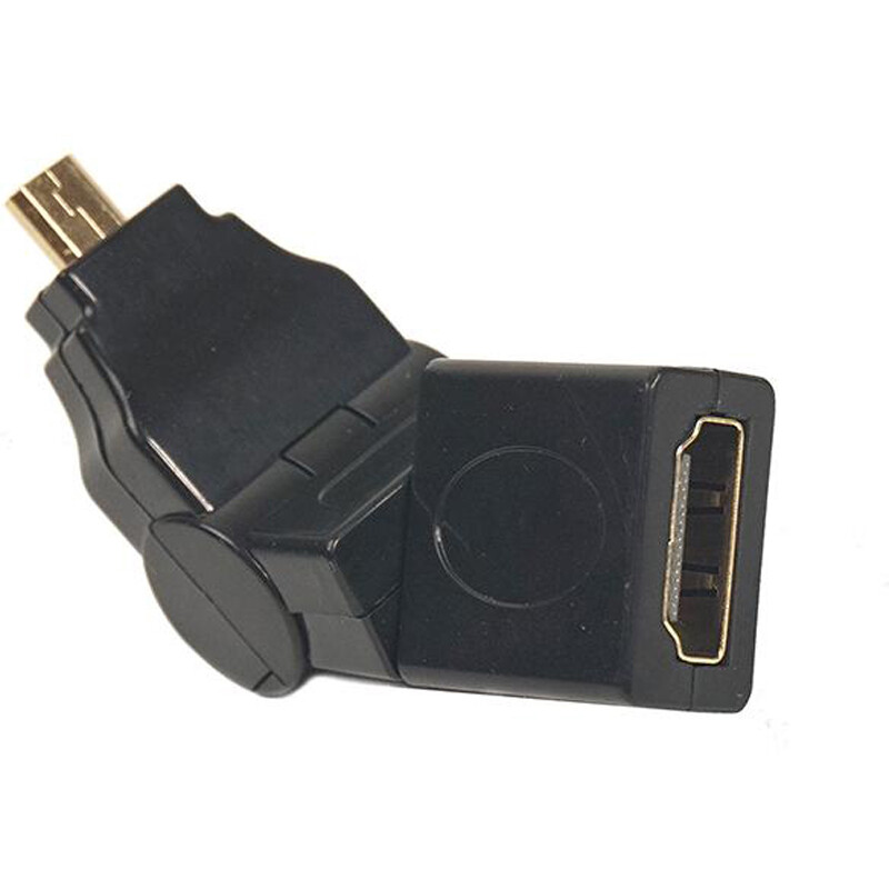 Перехідник PowerPlant (CA910618) microHDMI(AM)-HDMI(AF), 360 градусов, Black