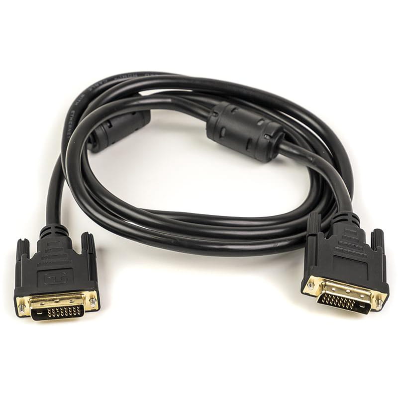 Кабель PowerPlant (CA910854) DVI-D 24M-24M, 1.5м, Double ferrites, Black