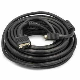 Кабель PowerPlant (CA911035) VGA-VGA, 15м, Double ferrites, черный
