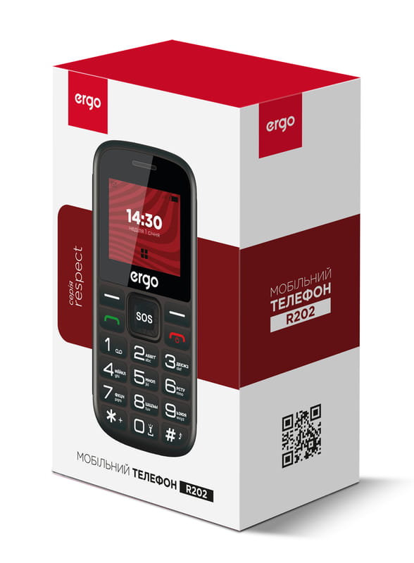 Мобiльний телефон Ergo R202 Dual Sim Black