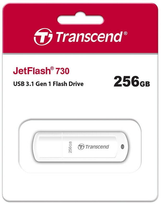 Флеш-накопитель USB3.1 256GB Transcend JetFlash 730 White (TS256GJF730)