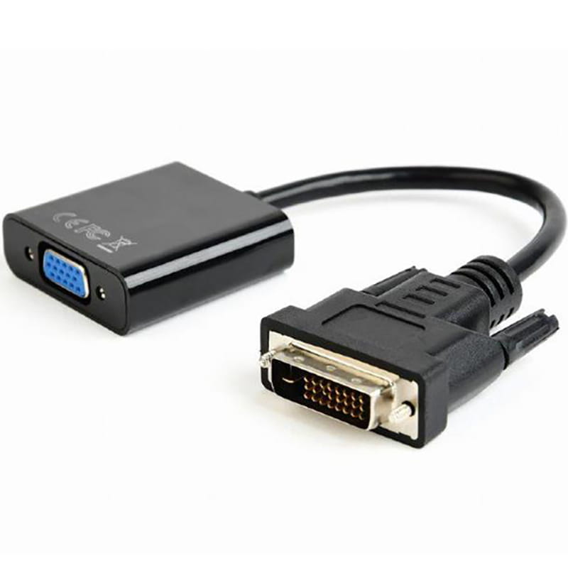 Адаптер Cablexpert DVI - VGA (M/F), 0.2 м, Black (AB-DVID-VGAF-01)