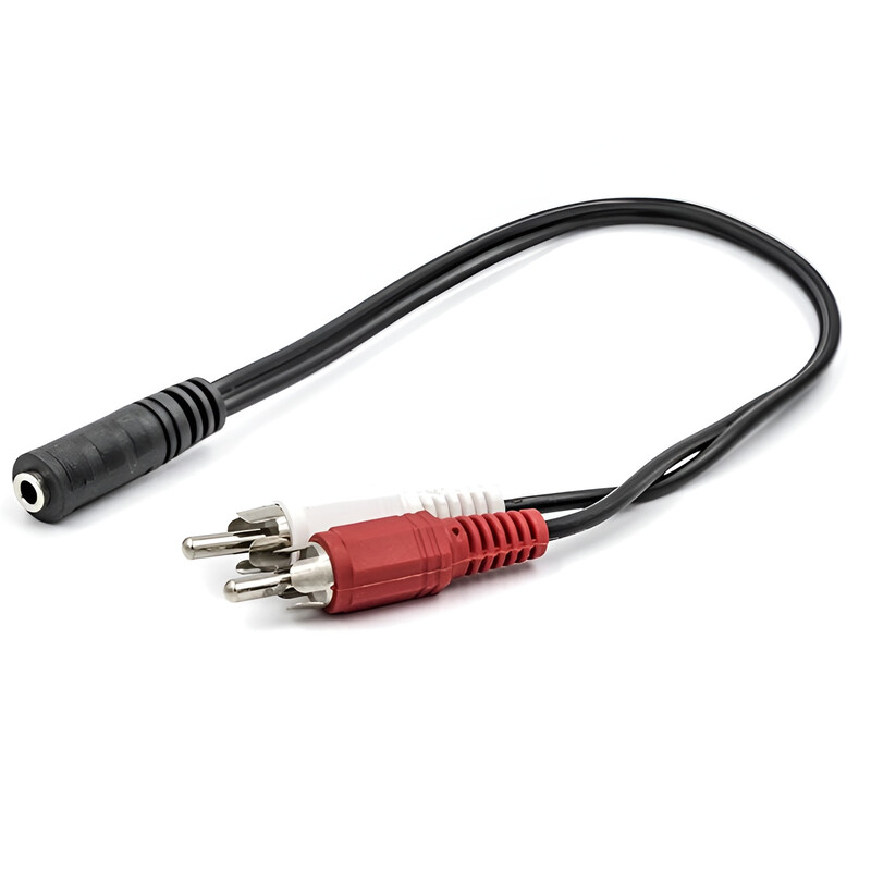 Адаптер PowerPlant (CA910847) 3.5mm(F)-2хRCA(M), Black