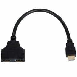 Кабель-разветвитель Atcom HDMI - 2хHDMI (M/F), 0.1 м, Black (10901)