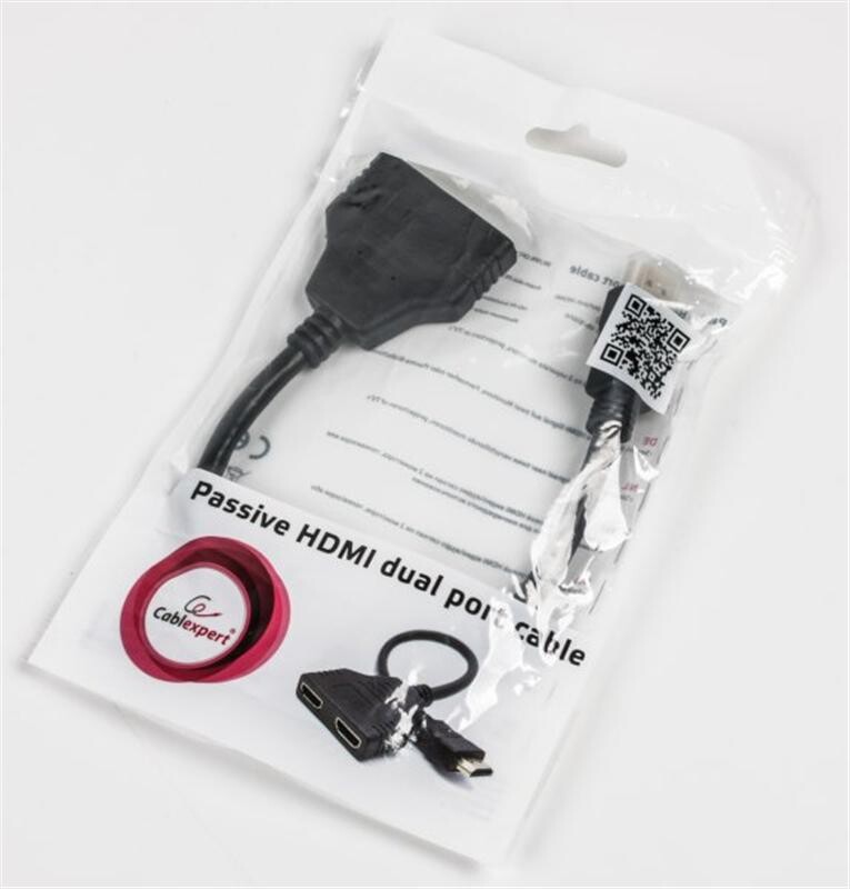 Кабель-розгалужувач Cablexpert HDMI - 2хHDMI (M/F), 0.3 м, Black (DSP-2PH4-04)