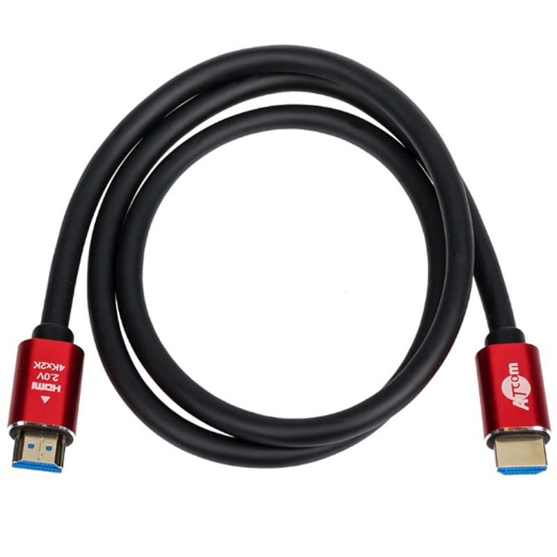Кабель Atcom HDMI - HDMI V 2.0 (M/M), 3 м, Black/Red (24943)