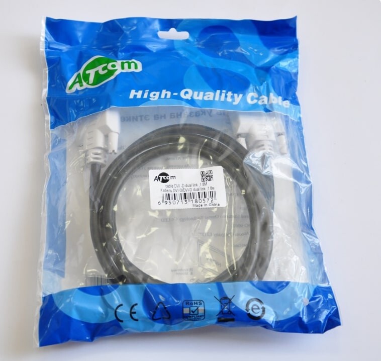 Кабель Atcom DVI - DVI (M\M), 1.8 м, черно-белый (8057)