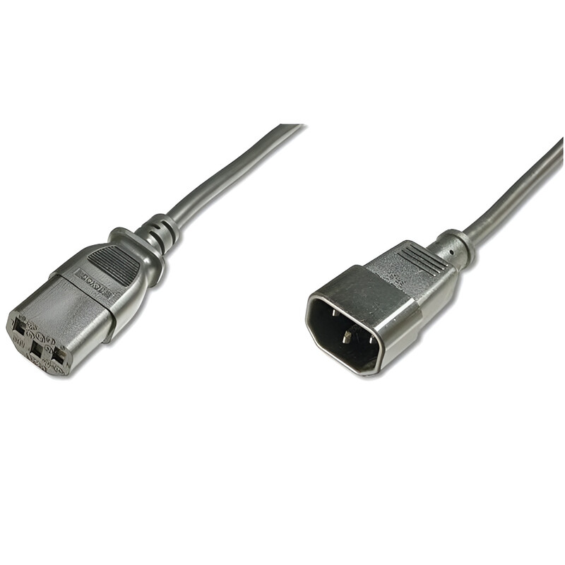 Мережевий шнур Digitus (C14/M - C13/F) 1.8m, black (AK-440201-018-S)