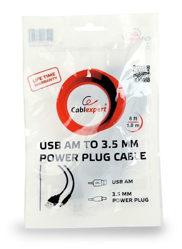 Кабель питания Cablexpert (CC-USB-AMP35-6) USB-3.5мм, 1.8м, черный
