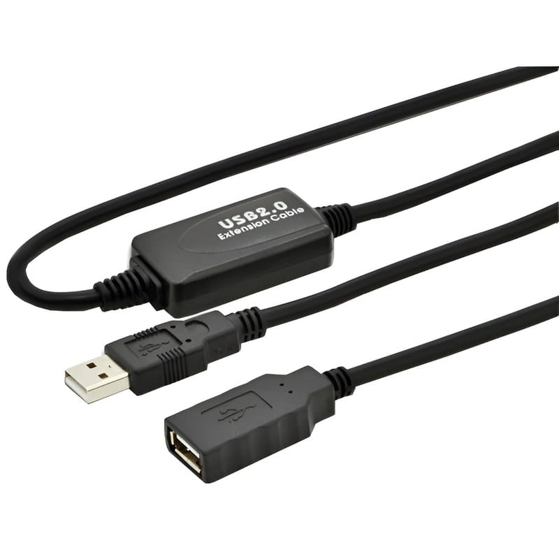 Кабель Digitus USB 2.0 (AM/AF) 10.0m, активный, Black (DA-73100-1)